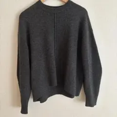 ジャーナルスタンダード　ダークグレー クルーネック セーター　ウール　カシミヤ