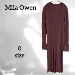 【Mila Owen】(0/S相当)リブ ロングニットカーディガン ピンク