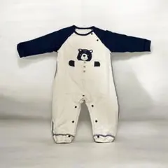 ❣️早い者勝ち❣️ベビー ロンパース くま柄 73cm 綿100% 長袖　黒　白