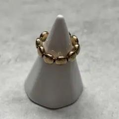 ビーズリング ゴールド ボリュームリング ハンドメイド
