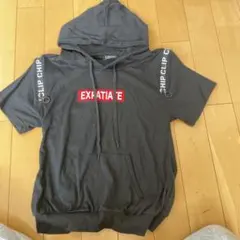 160 美品フード付き半袖パーカー