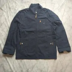 クロコダイル　ジップジャケット 紺 M カジュアル ストライプ　ネイビー