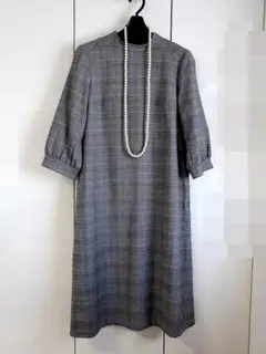 美品■マッキントッシュフィロソフィー■洗える・グレンチェックワンピース　■38