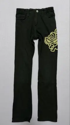 ヒステリックミニ スタッズ付 ロングパンツ 140 ブラック ヒスミニ