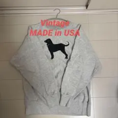 90s The Black Dog スウェット USA製 アニマル 犬 プリント