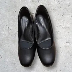 美品 fuwaraku パンプス 21.5 ブラック　フォロー割可