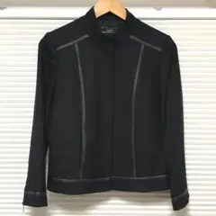 Leilian ウール ライダースジャケット ブラック 9号 クリーニング済