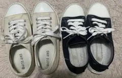 2足セット　ホワイト ネイビー キャンパススニーカー　M23.5㎝