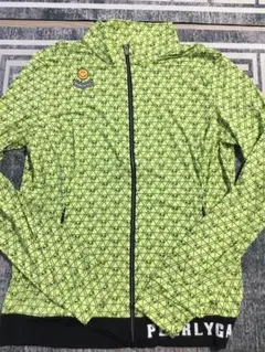 新品薄手☆PEARLY GATES サイズ1 幾何学模様ジャケット 蛍光グリーン