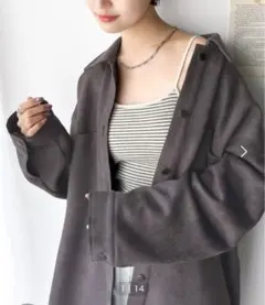 フェイクスエード　シャツジャケット　クラシカルエルフ　M