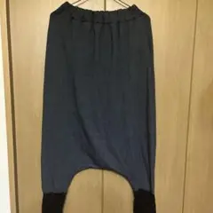 グレー サルエルパンツ レース装飾付き
