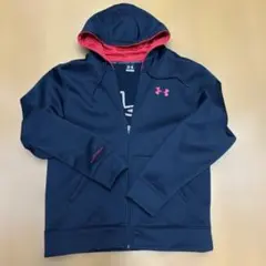 アンダーアーマー ジップアップ　パーカー　ジャケット　黒　赤　ＸＬ　裏起毛