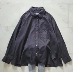 美品 マーガレットハウエル 長袖シャツ 黒 チャコール 綿100% ゆったり 