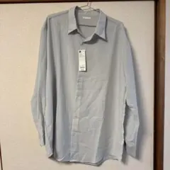 GU イージーケアシアーオーバーサイズシャツ 長袖 02ライトグレー