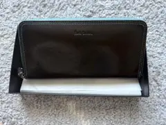 Paul Smith 長財布 ラウンドファスナー ブラック×ブルー人気