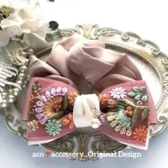 さくら⭐ 様お取引中⭐3796⭐❣️大人可愛いヘアアクセ❣️インド刺繍