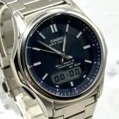 美品　稼働品　CASIO　ウェーブセプター　電波ソーラー　メンズ　腕時計