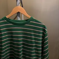 Champion ボーダー ポケットTシャツ グリーン