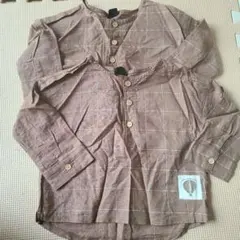 お揃い　ブラウン チェック柄シャツ 90.95 2枚セット