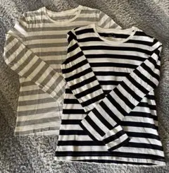 ストライプ長袖Tシャツ2枚セット