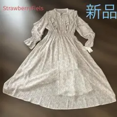 StrawberryFields花柄フリル付き長袖ワンピース定価¥29700のサムネイル