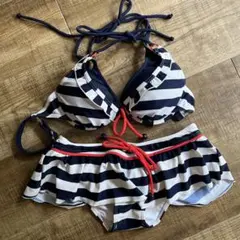 ボーダー柄 フリル セパレート水着 ビキニのサムネイル