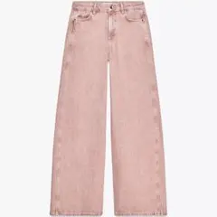 ZARA ミッドライズデニム　ピンク　ワイド　EU36 9号