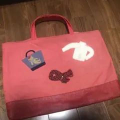 ファミリア　デニムバック　赤