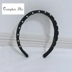 Complex Biz ベロア パール カチューシャ ブラック 上品　1150k