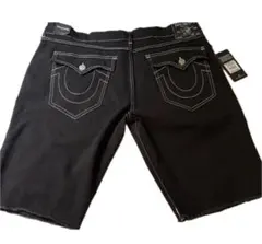 True Religion ショート　パンツ　ブラック　ホワイトステッチ　w34 True Religion ショート パンツ ブラック ホワイトステッチ w34 - メルカリ