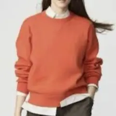 ユニクロC スムースコットンクルーネックセーター オレンジ