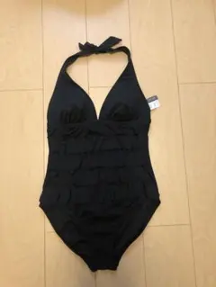 케네스 콜 원피스 스윔수트 블랙 러플 라지