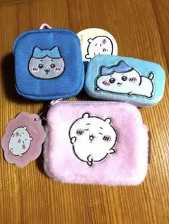 ちいかわ　ハチワレ　カラビナミニポーチ　ジュエリーミニケース　ふわふわミニポーチ