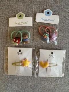 カラフルヘアゴムとヘアピンセット