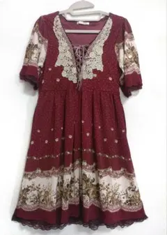 axes femme 半袖 花柄ワンピース