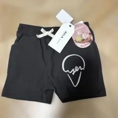 キッズズボン　ハーフパンツ　しまむら　アイスクリーム　ワッフル生地　100cm