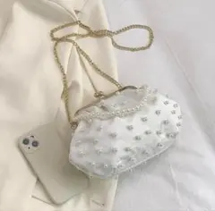 結婚式バック　クラッチバック　白　がま口　フォーマル 　結婚式　和装