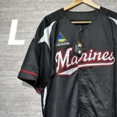 【デザント】新品未使用　千葉ロッテユニフォーム　ビジター　黒　L