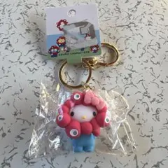 万博　サンリオ ミャクミャク なりきり立体キーホルダー　パステル　キティ