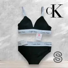 【新品✨️】カルバンクライン ブラ＆ショーツ (ストラップ ロゴ付)上下セット S