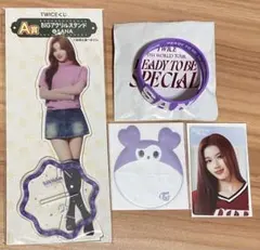 TWICE サナ アクスタ ラバーバンド 缶バッチケース クリアトレカ