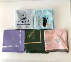 未使用ハンカチ大きさ、素材、柄色々５枚セット