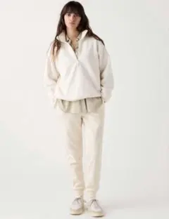 UNIQLO HEATTECH ボアスウェットパンツ L オフホワイト