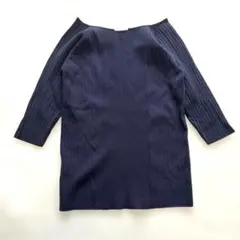 【nano universe】リブニット プルオーバー ネイビー フリーサイズ