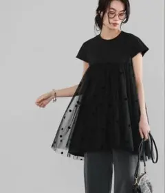 ELFRANK☆ ドットチュールドッキングフレアトップスのサムネイル