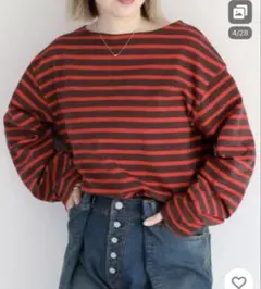 最終価格！CEPO❤︎袖タックボーダートップス⭐︎超美品！