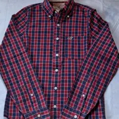 Hollister 赤紺チェック 長袖シャツ　最終お値下げ。