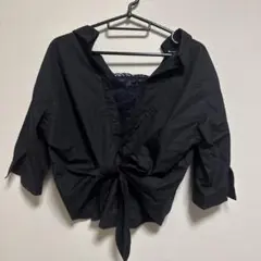 セシルマクビー シャツブラウス 五分袖 黒 M