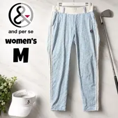 and per se ゴルフパンツ M ストレッチ 総柄 美脚 テーパード Mのサムネイル