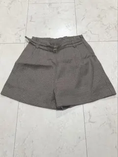 Chico ブラウン 千鳥柄 ショートパンツ Fサイズ